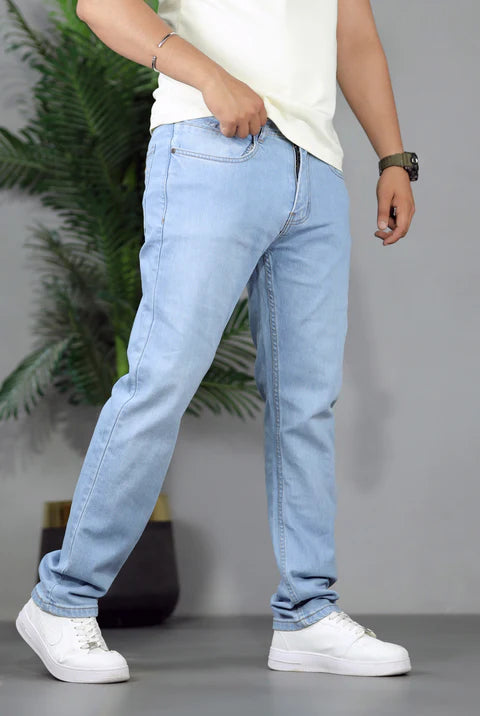 Turbo "Essential" Slim-Fit Jeans In Mid Blue